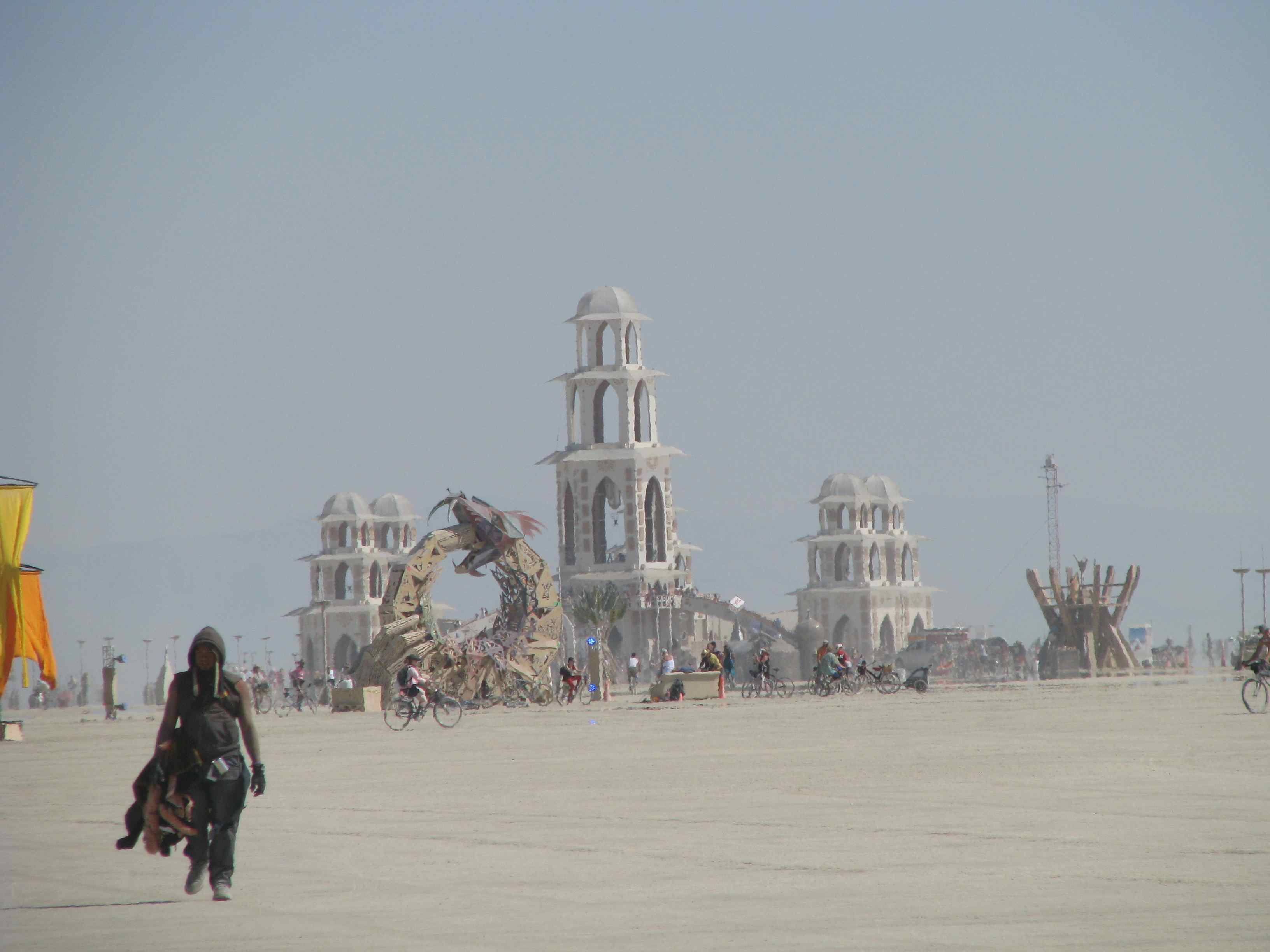 Temple and art cars-Burning Man 2011