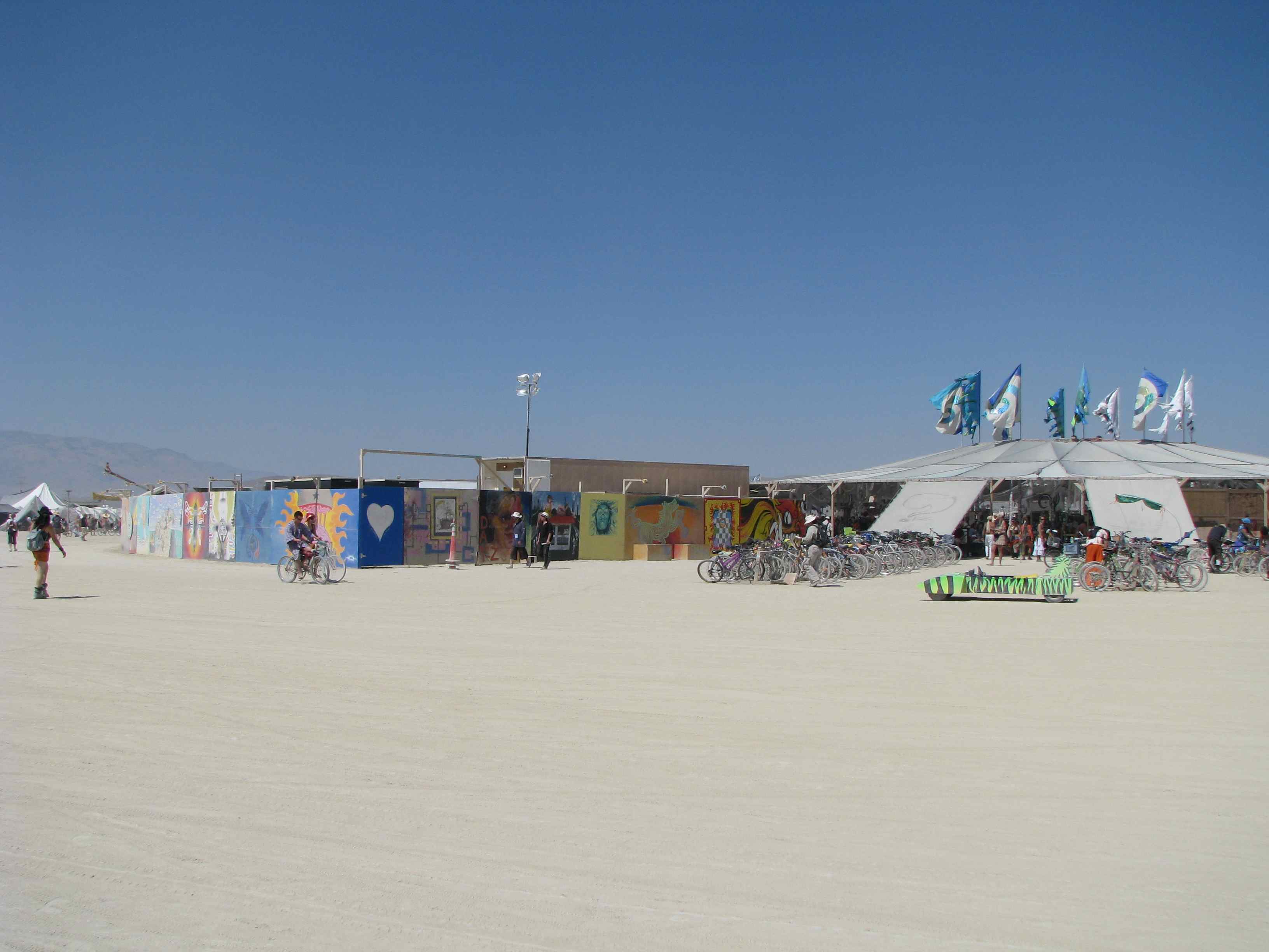 The outside of Center Camp-Burning Man 2011