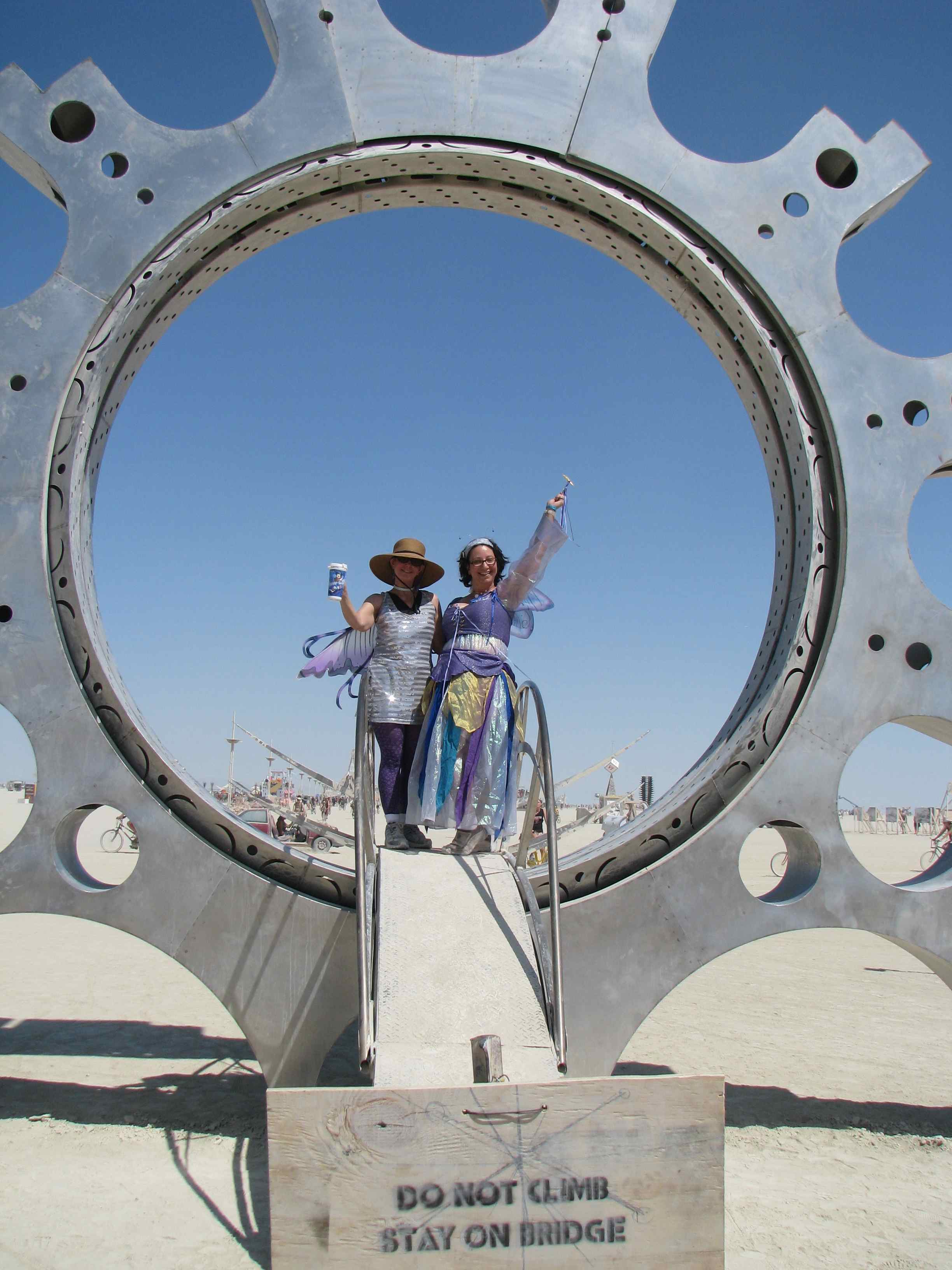 Isis and Supernova in the Metal Ring Sculpture-Burning Man 2011