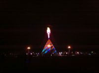 The Man on top of his pyramid-Burning Man 2011