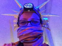 Me in My Fish Hat and Stripy Scarf-Burning Man 2011