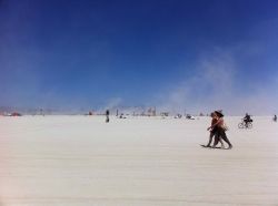 View of the open playa from the Esplanade-Burning Man 2011