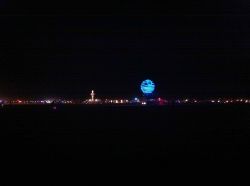 The night-time playa as seen from the Temple-Burning Man 2011
