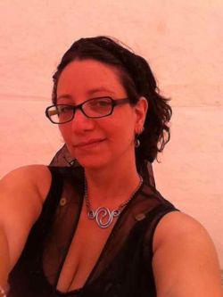 Me in the SSV office tent-Burning Man 2011